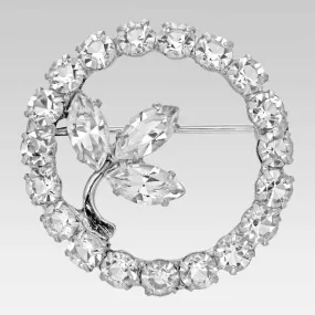 1928 Jewelry Austrian Crystal Leaf Pin