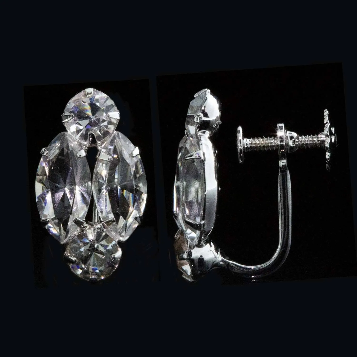 1928 Jewelry Classic Austrian Crystal Screw Back Clip On Earrings