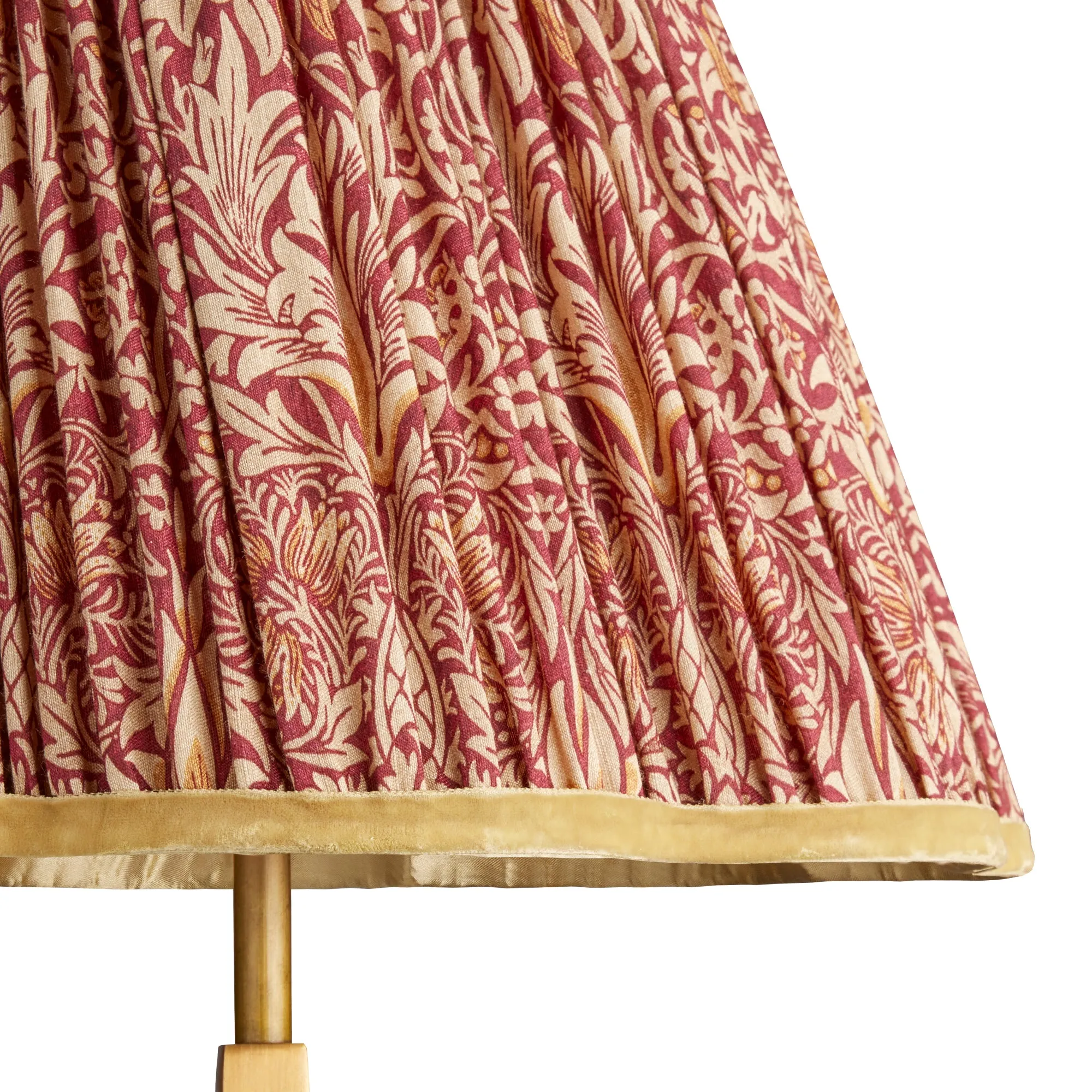 25cm scalloped empire shade in claret & gold silk Snakeshead by Morris & Co.