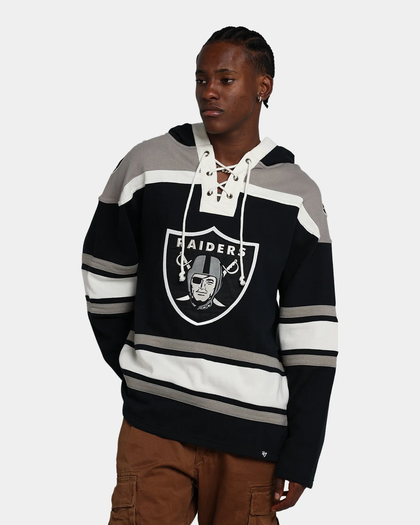 47 Brand Las Vegas Raiders Superior Lacer Hoodie Jet Black/Grey