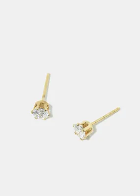 4MM Gemstone Stud Earrings