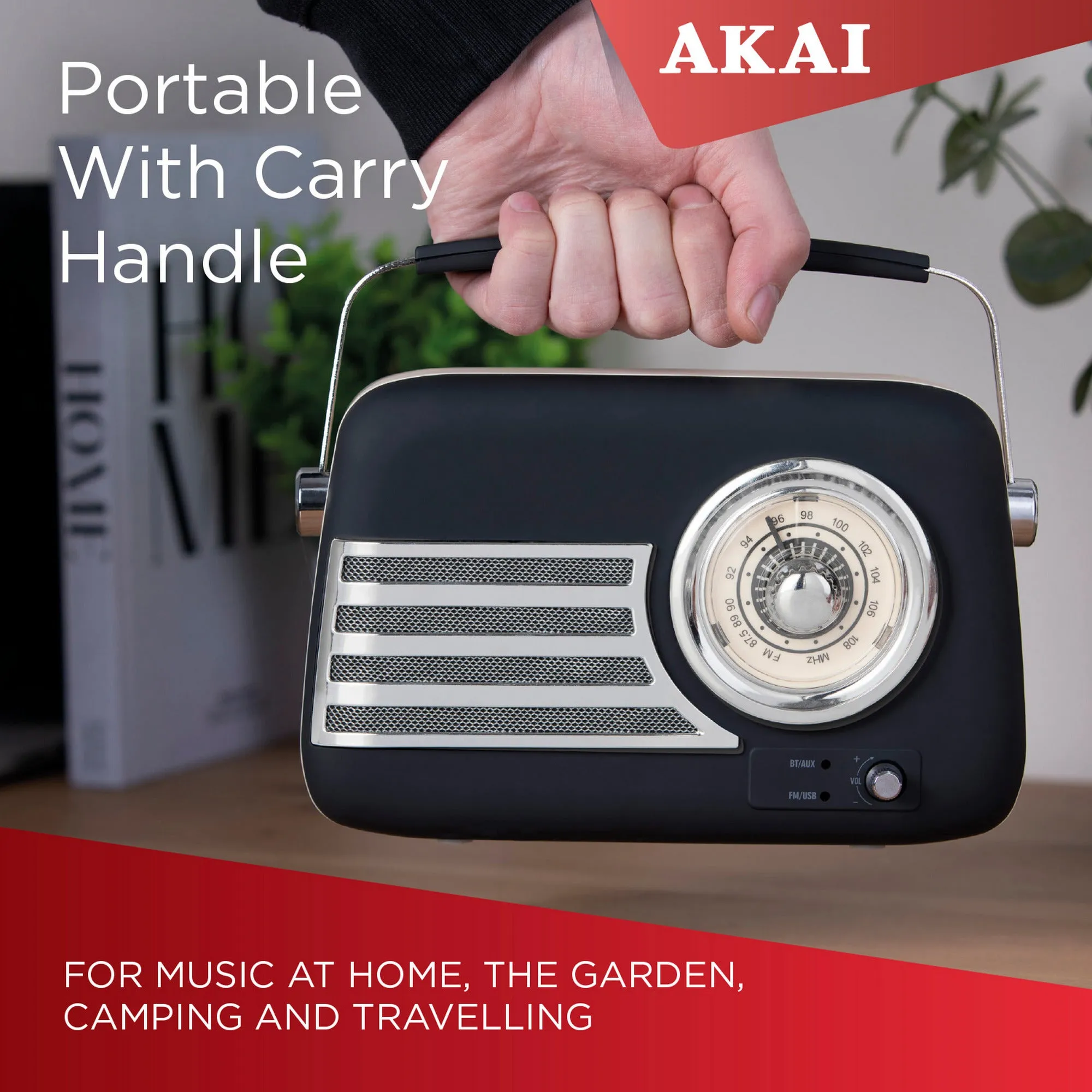 Akai Vintage Bluetooth Radio Black