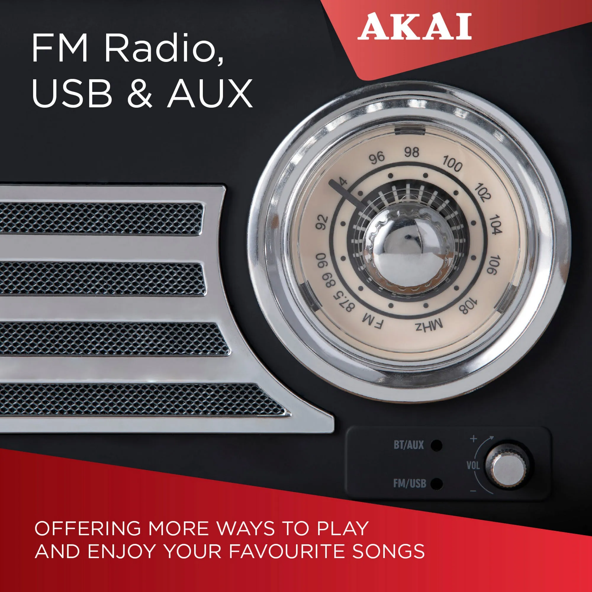 Akai Vintage Bluetooth Radio Black