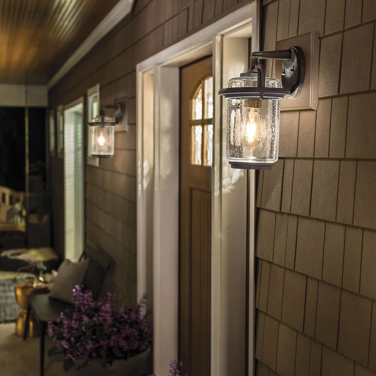 Andover 1 Light Small/Medium/Large Outdoor Wall Lantern - Weathered Zinc E27 IP44