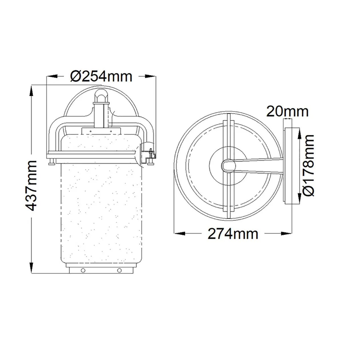 Andover 1 Light Small/Medium/Large Outdoor Wall Lantern - Weathered Zinc E27 IP44