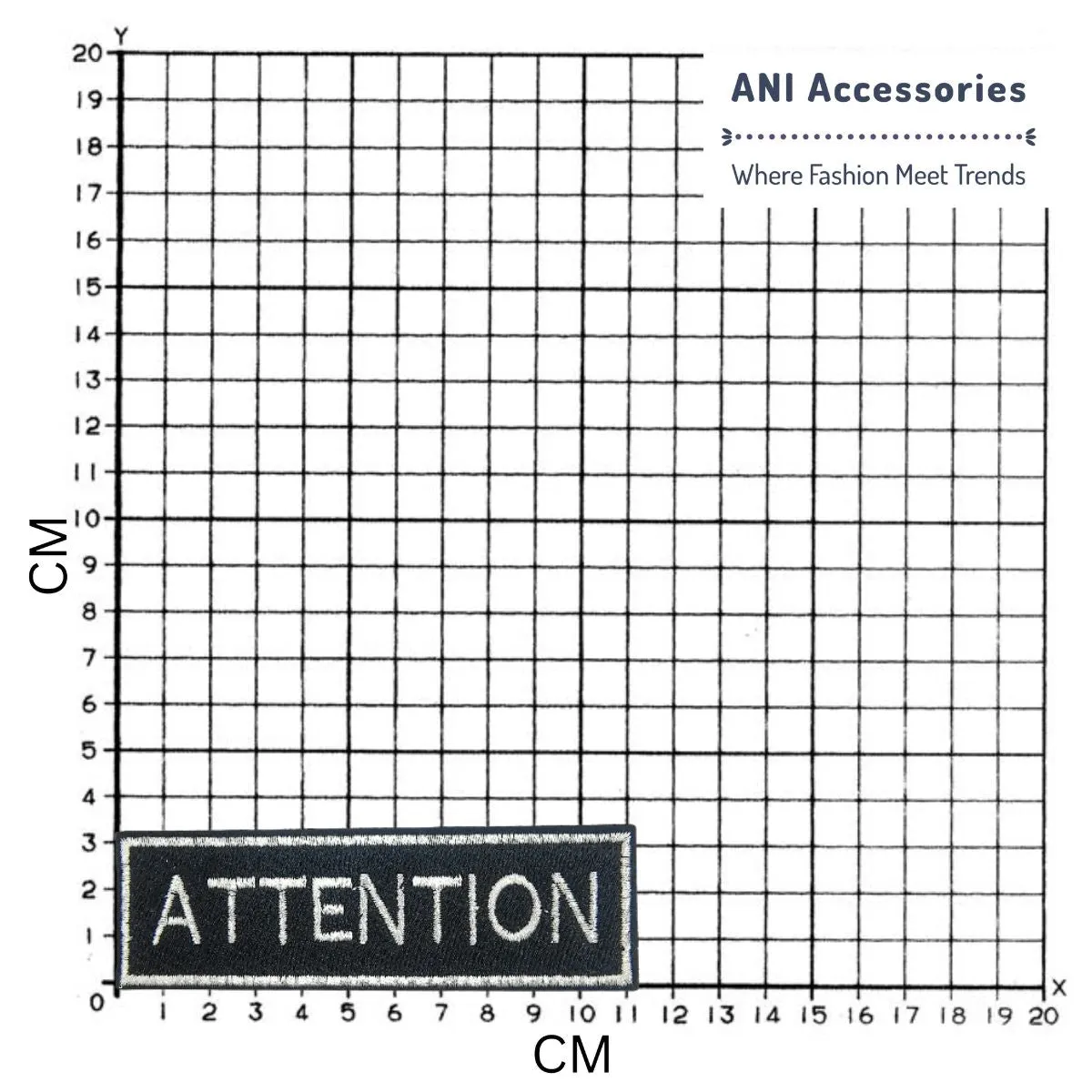 Attention Embroidered Black & White Hot-Fix Patch