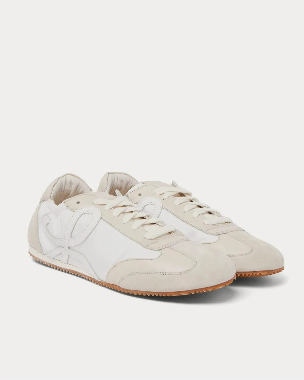 Ballet Leather and Suede-Trimmed Nylon  White low top sneakers