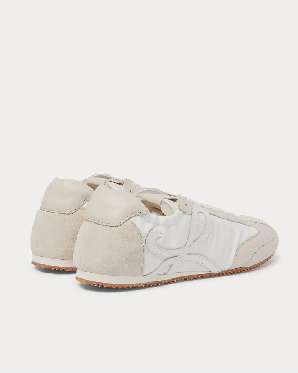 Ballet Leather and Suede-Trimmed Nylon  White low top sneakers