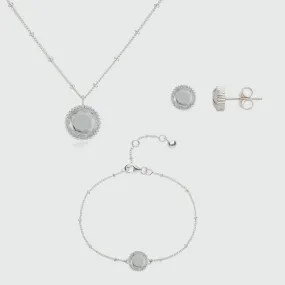 Barcelona April Birthstone Crystal & Silver Jewellery Set