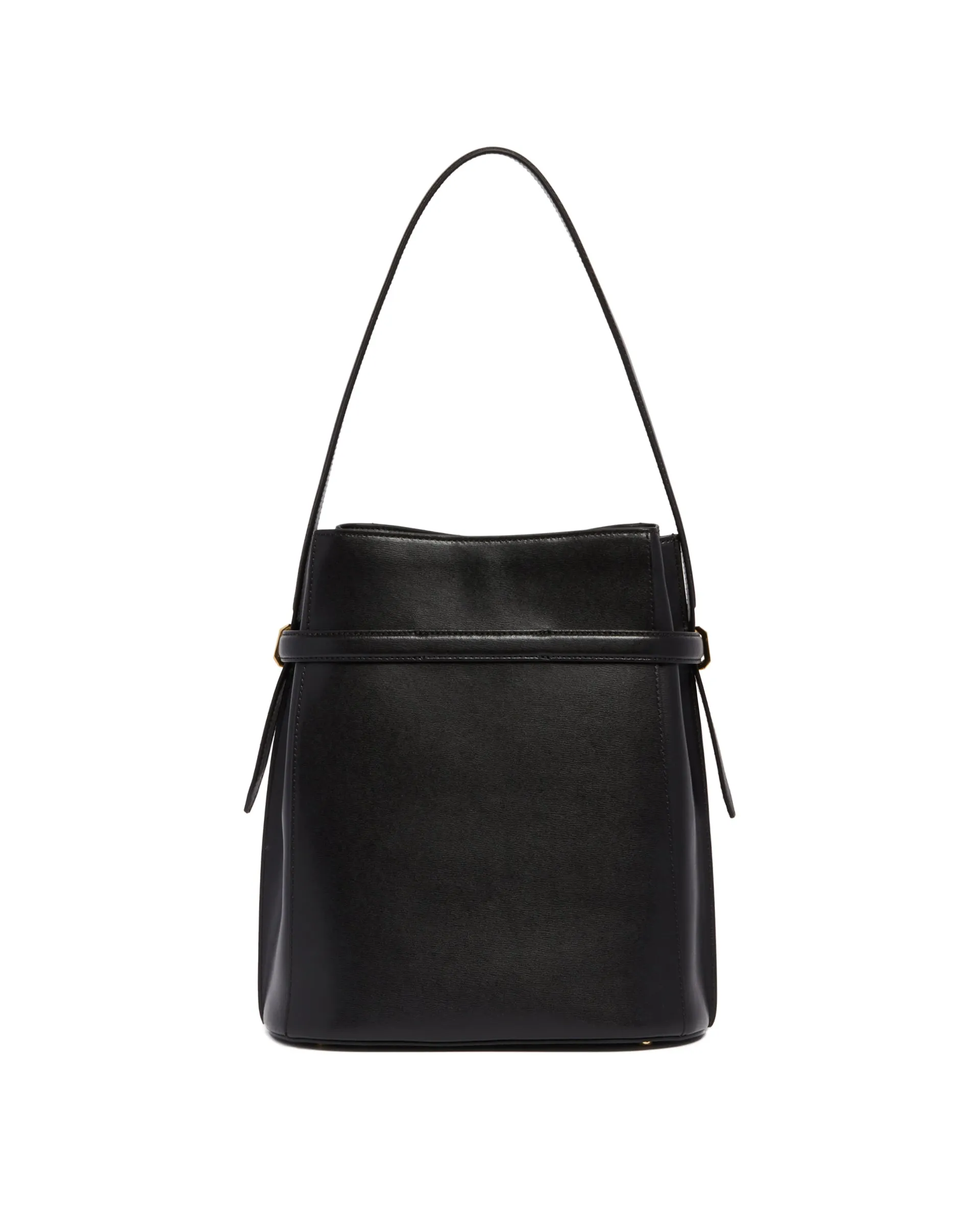 Black Belted Bucket Bag