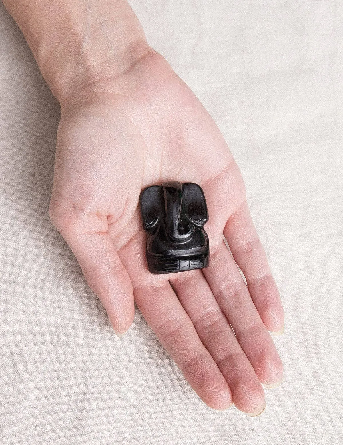 Black Obsidian Gemstone Ganesh