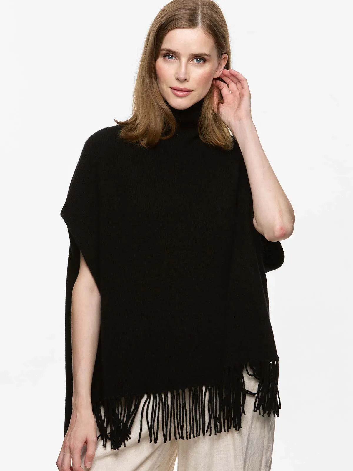 Black Oversized Cashmere Vest