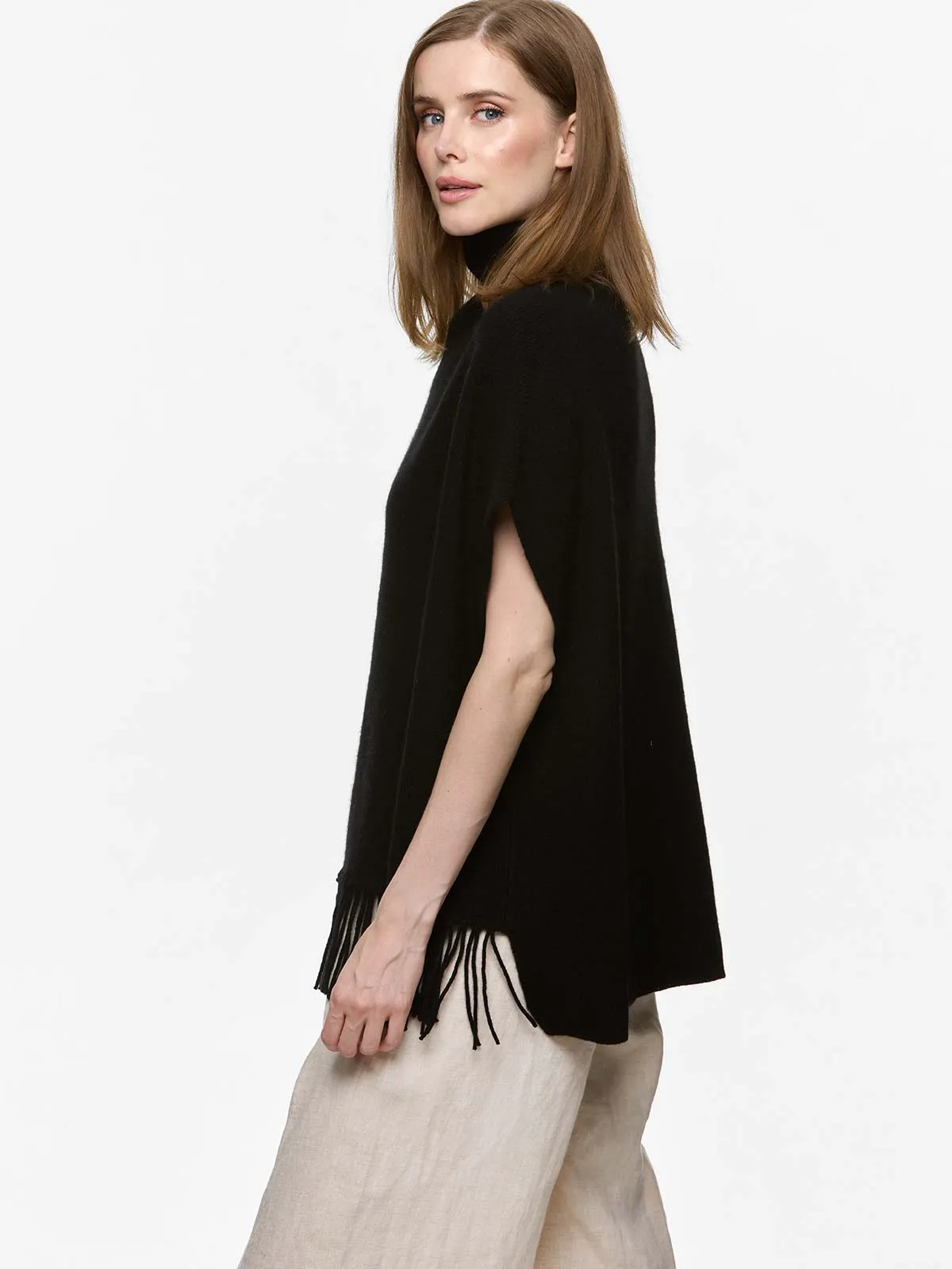 Black Oversized Cashmere Vest