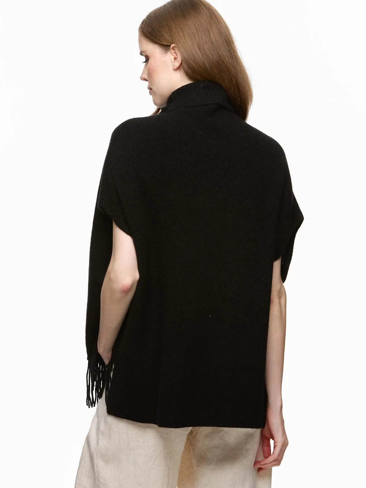 Black Oversized Cashmere Vest