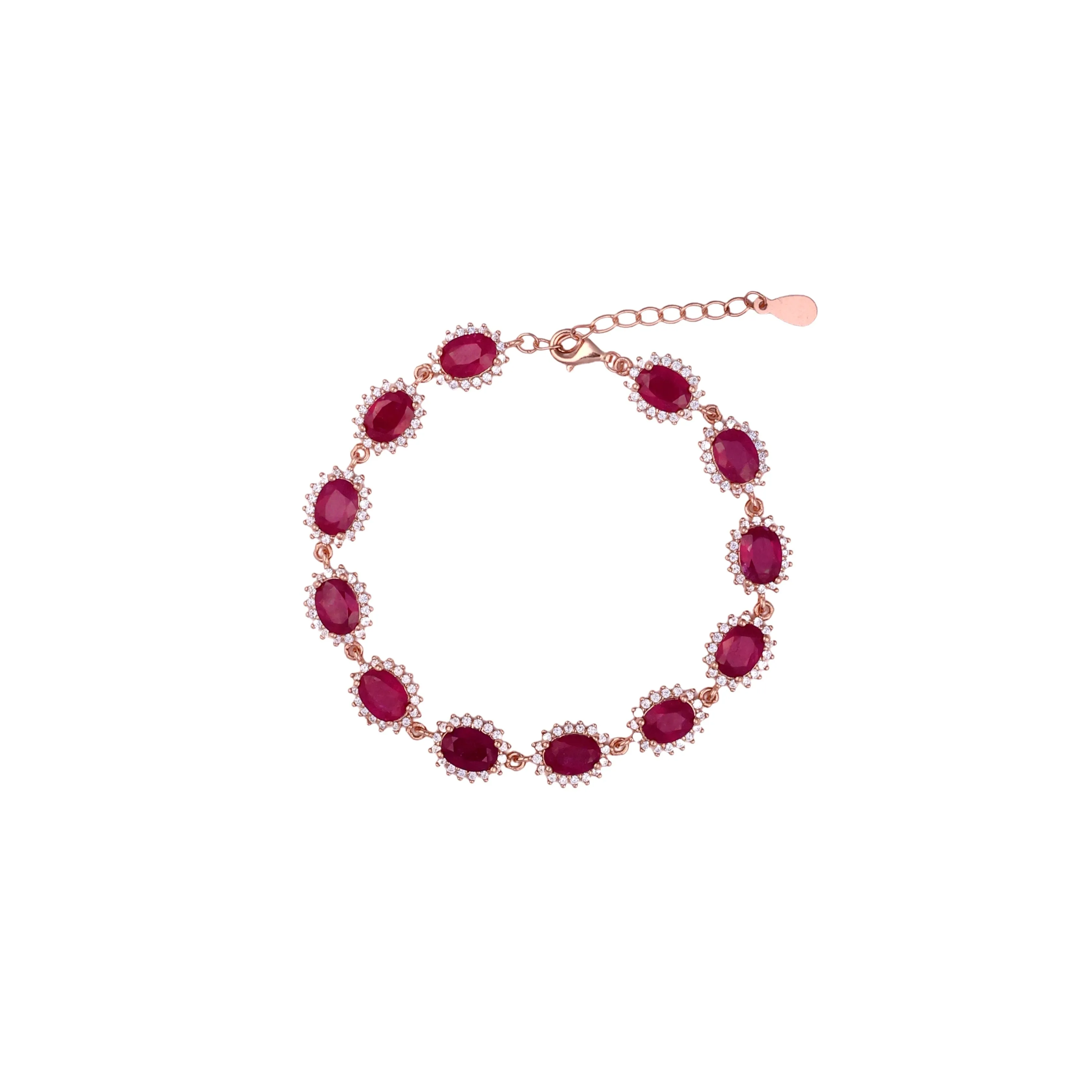 Bracelet - Ruby & White Topaz Bracelet