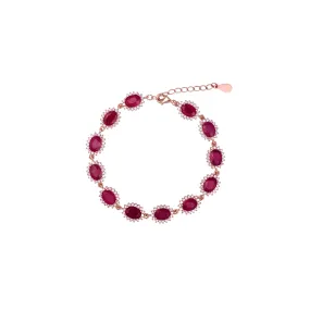 Bracelet - Ruby & White Topaz Bracelet