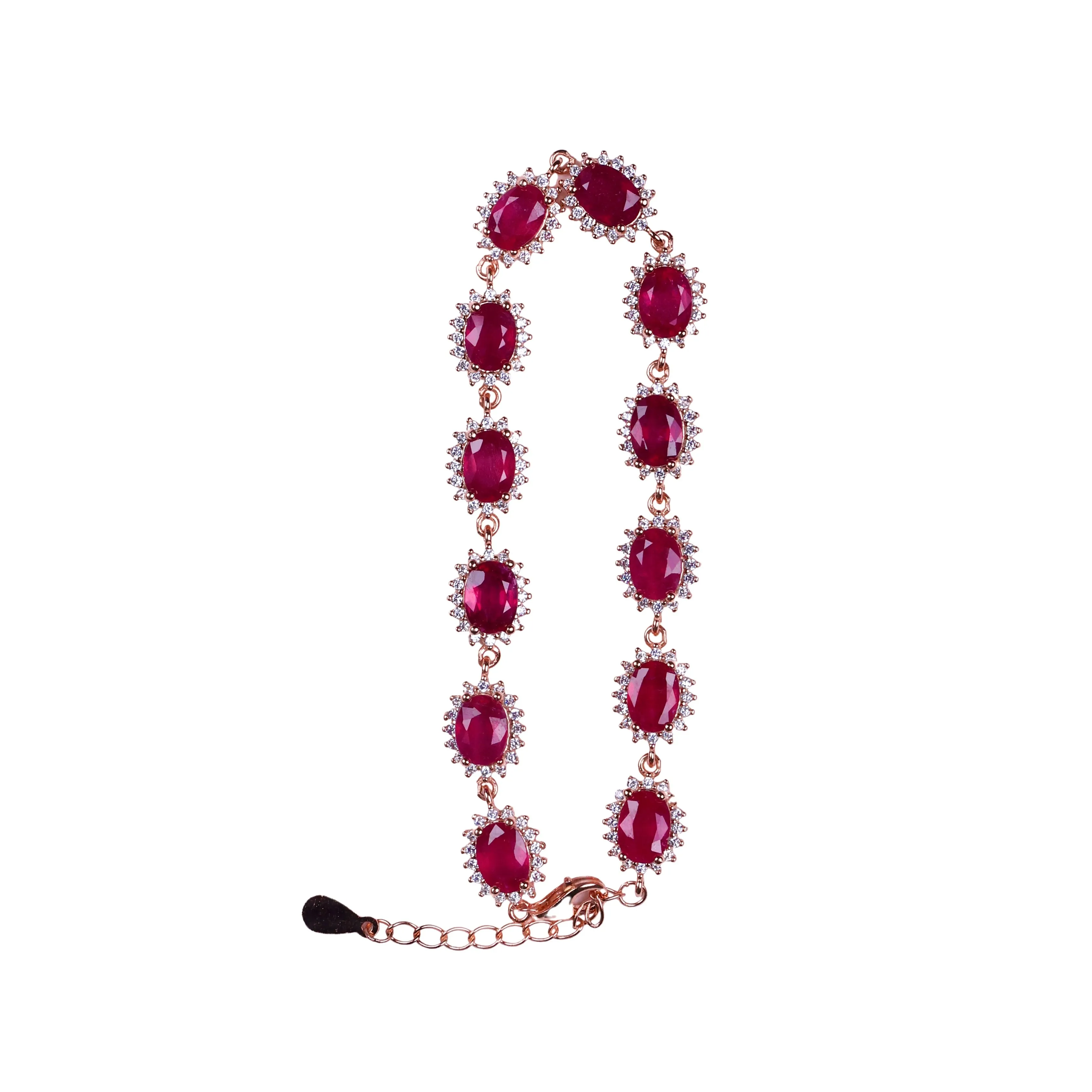 Bracelet - Ruby & White Topaz Bracelet