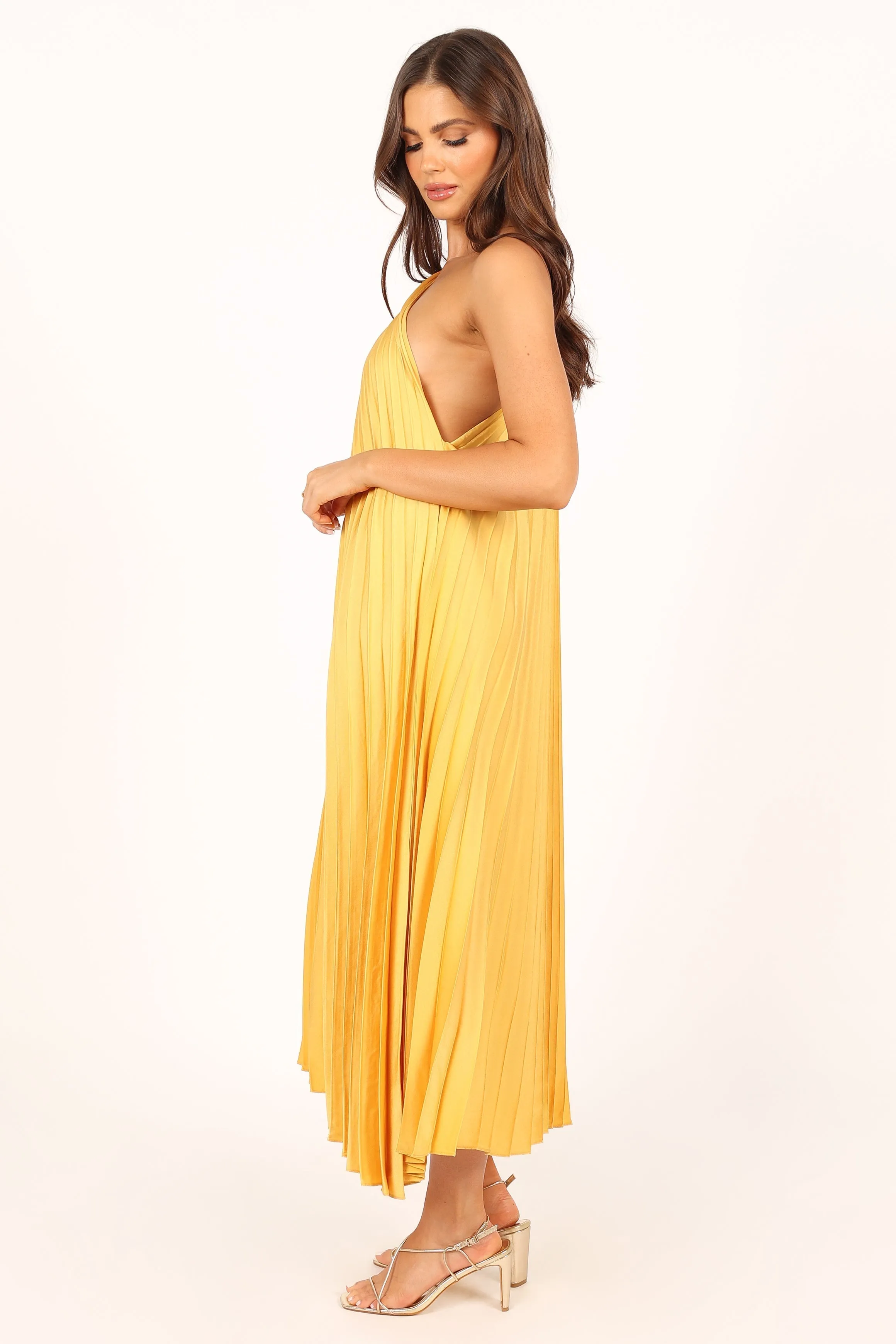 Cali One Shoulder Midi Dress - Saffron