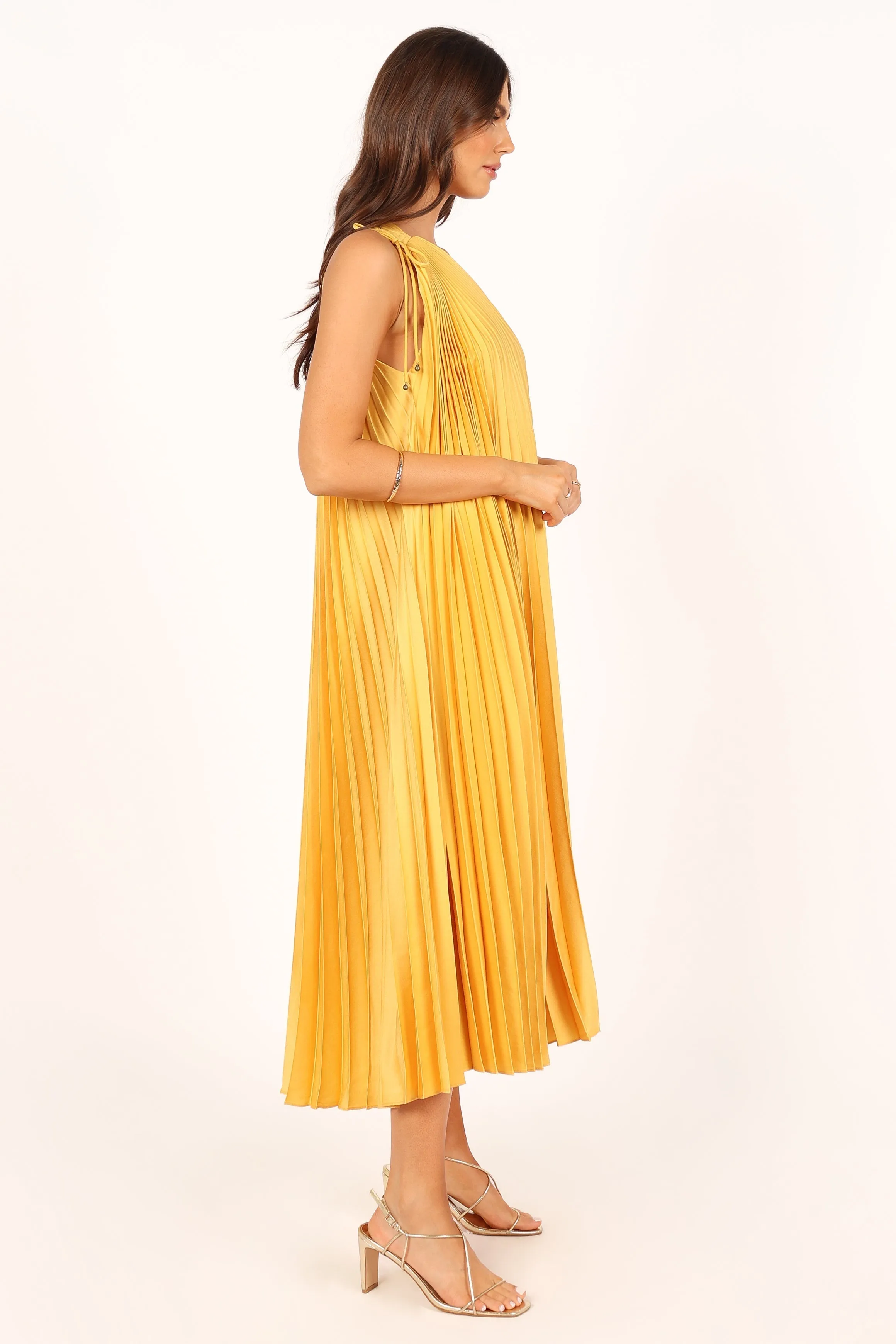 Cali One Shoulder Midi Dress - Saffron