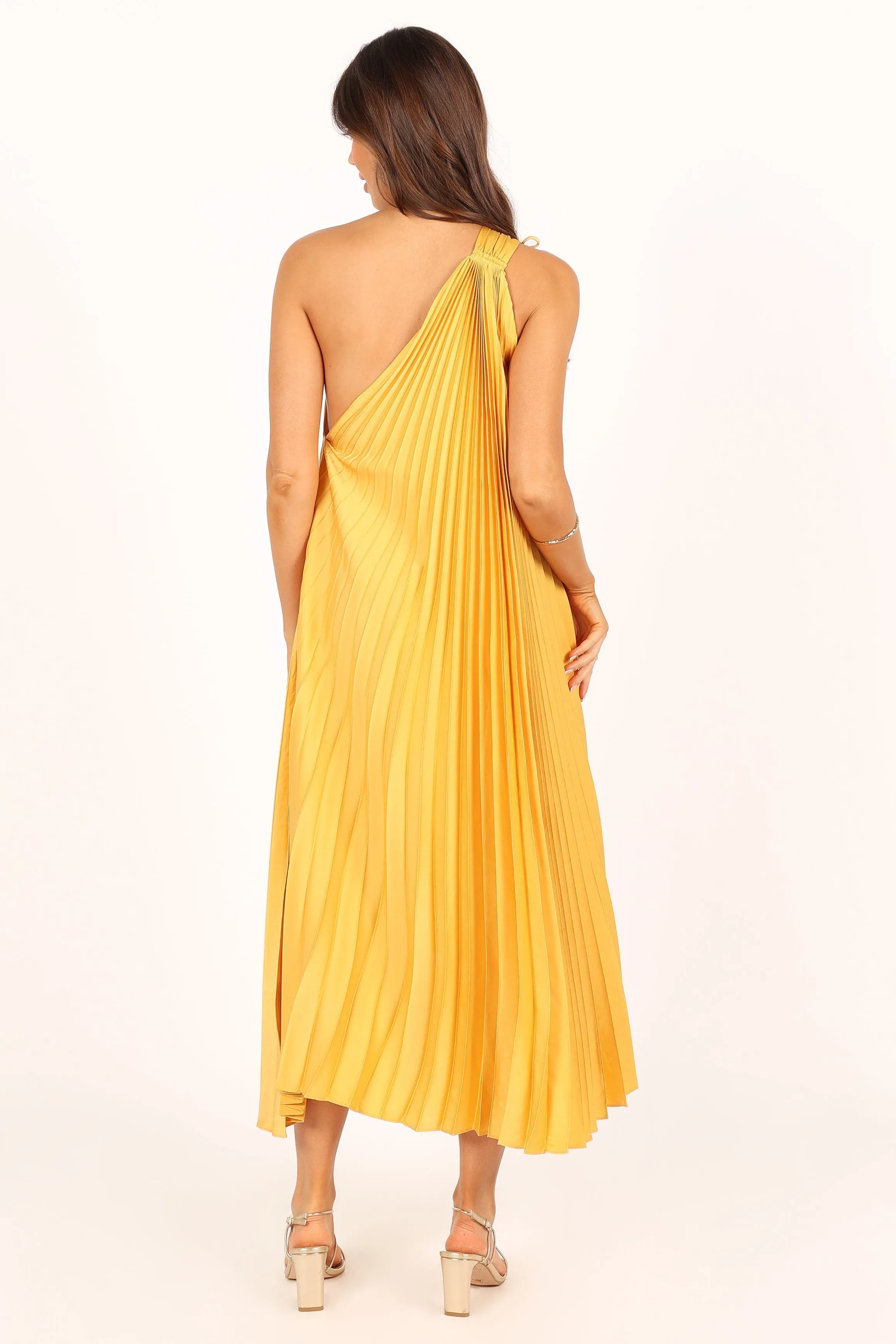 Cali One Shoulder Midi Dress - Saffron