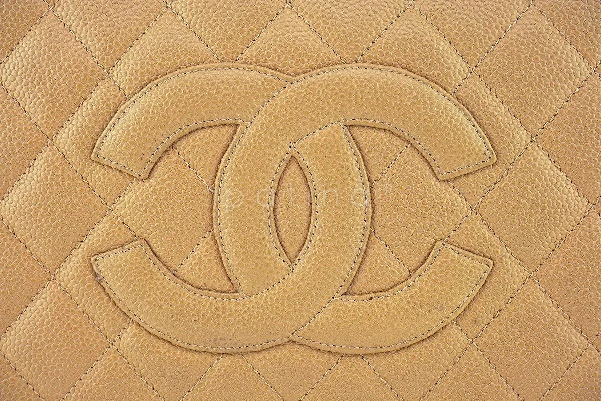 Chanel Beige Caviar Classic Grand Shopper Tote Original GST Shopping Bag