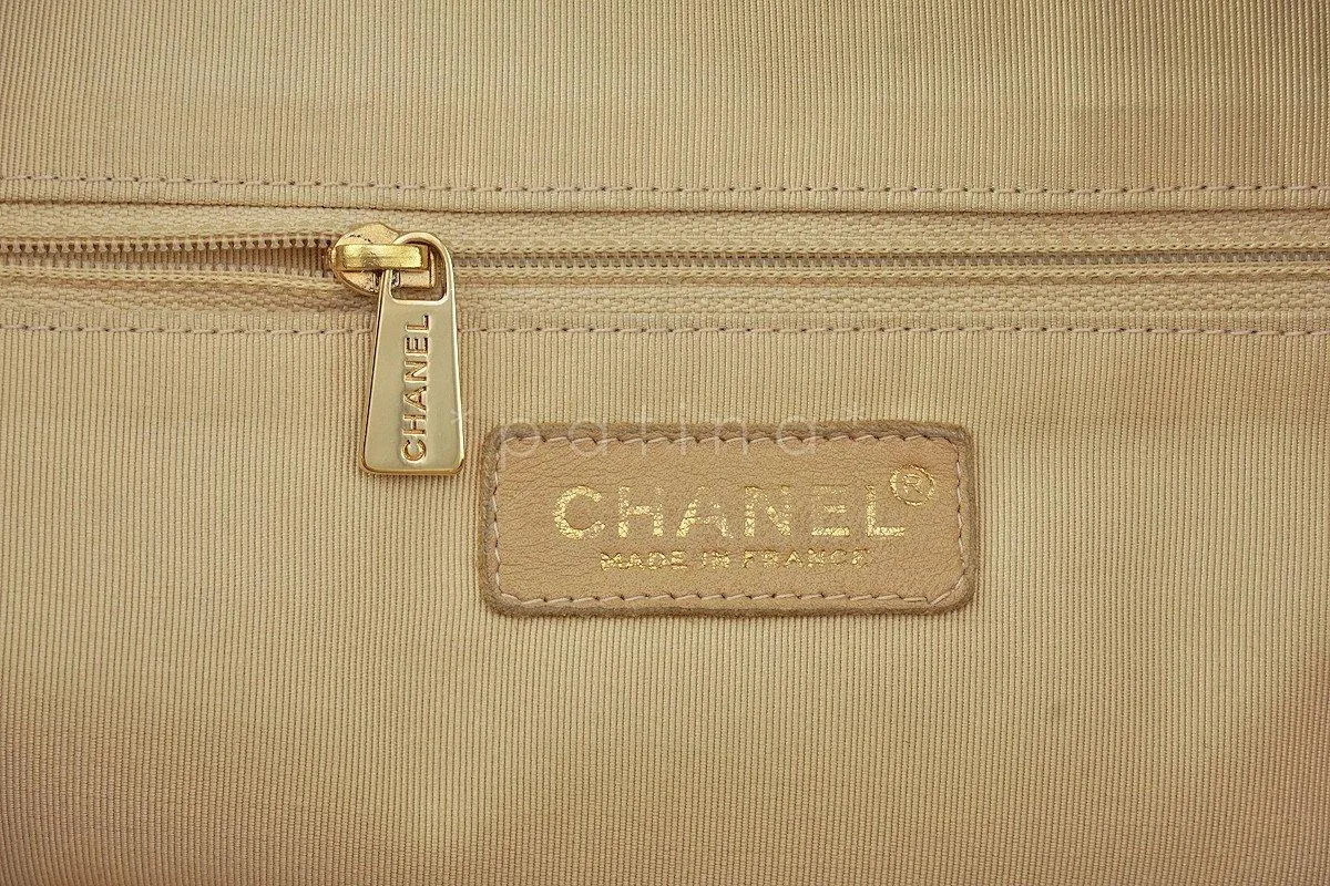 Chanel Beige Caviar Classic Grand Shopper Tote Original GST Shopping Bag