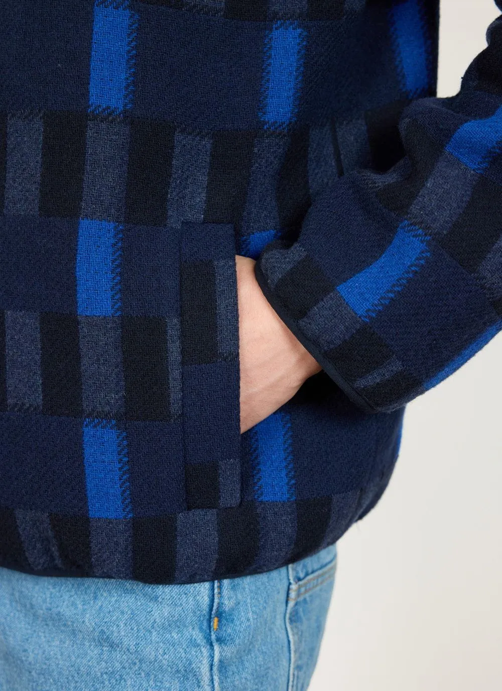 Check Anderson Wool Fleece | Wool | Blue