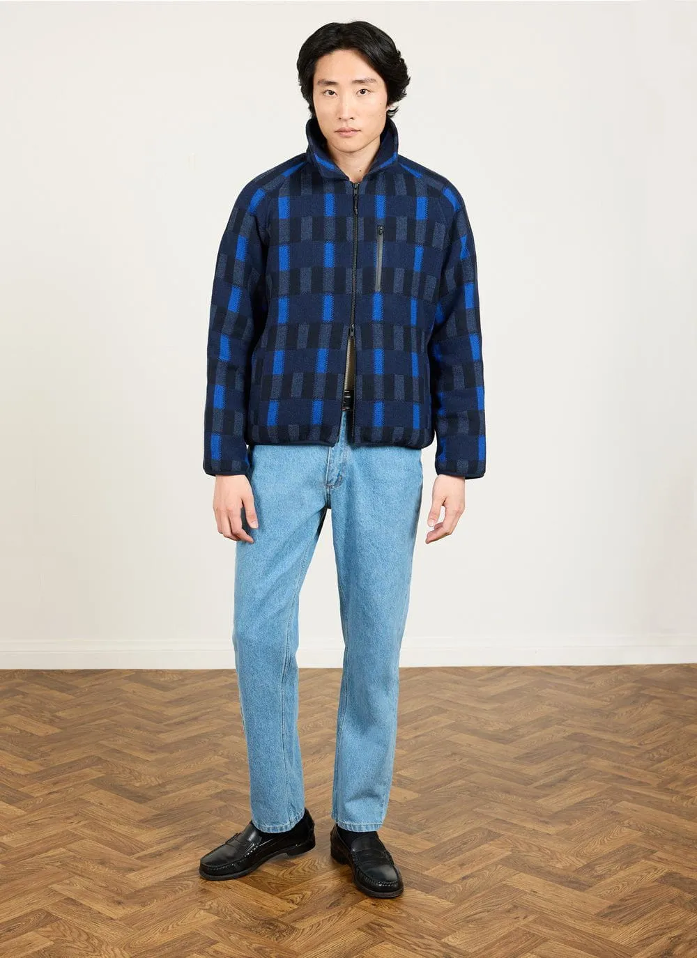 Check Anderson Wool Fleece | Wool | Blue