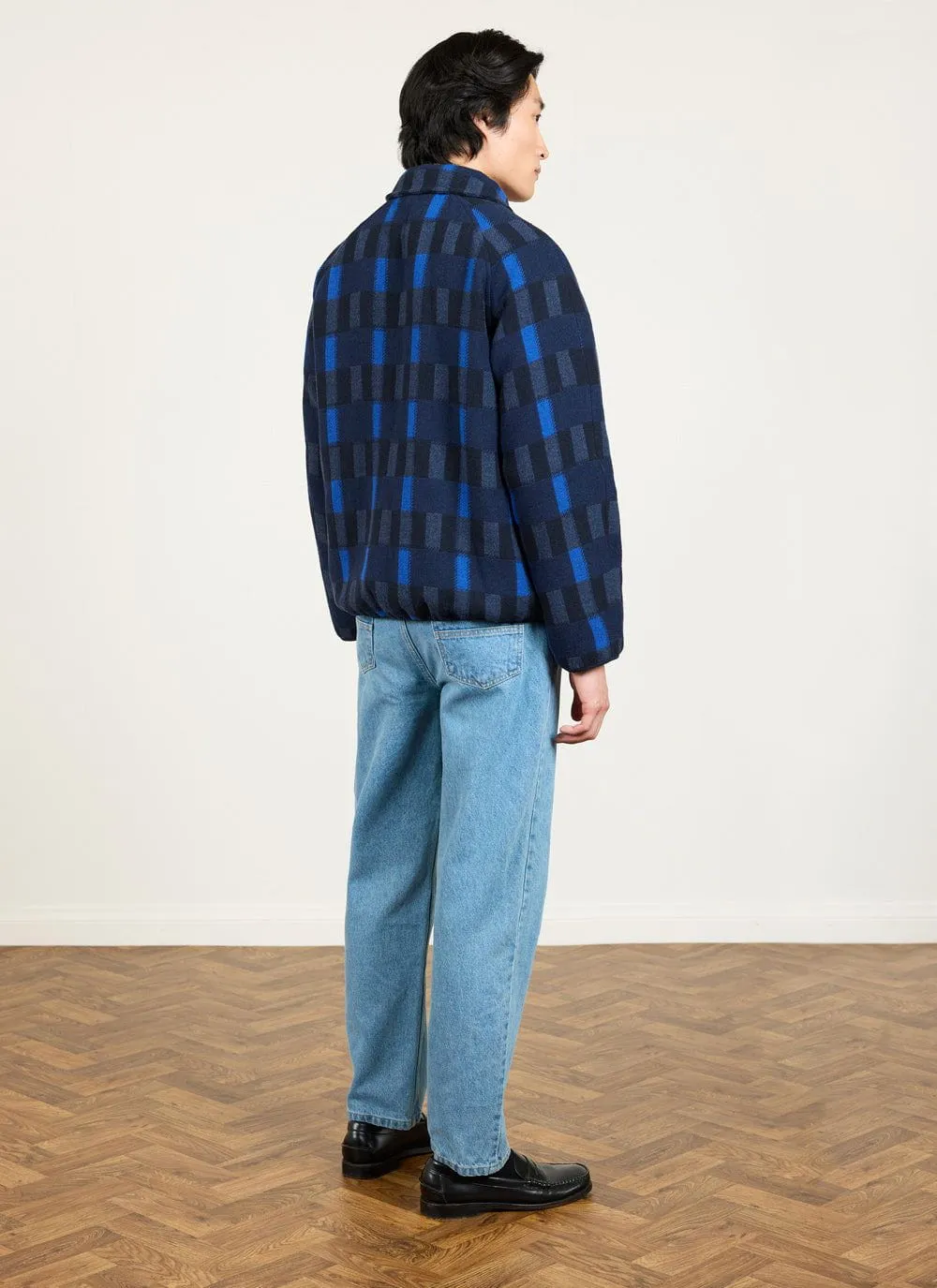 Check Anderson Wool Fleece | Wool | Blue