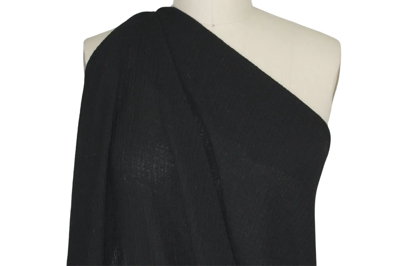 Crinkle Wool (!) Gauze - Black