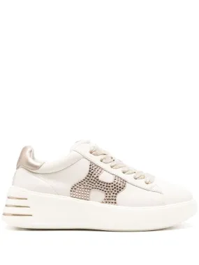 CRYSTAL EMBELLISHED LEATHER SNEAKERS