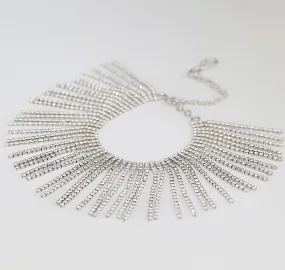 Crystal fringe anklet