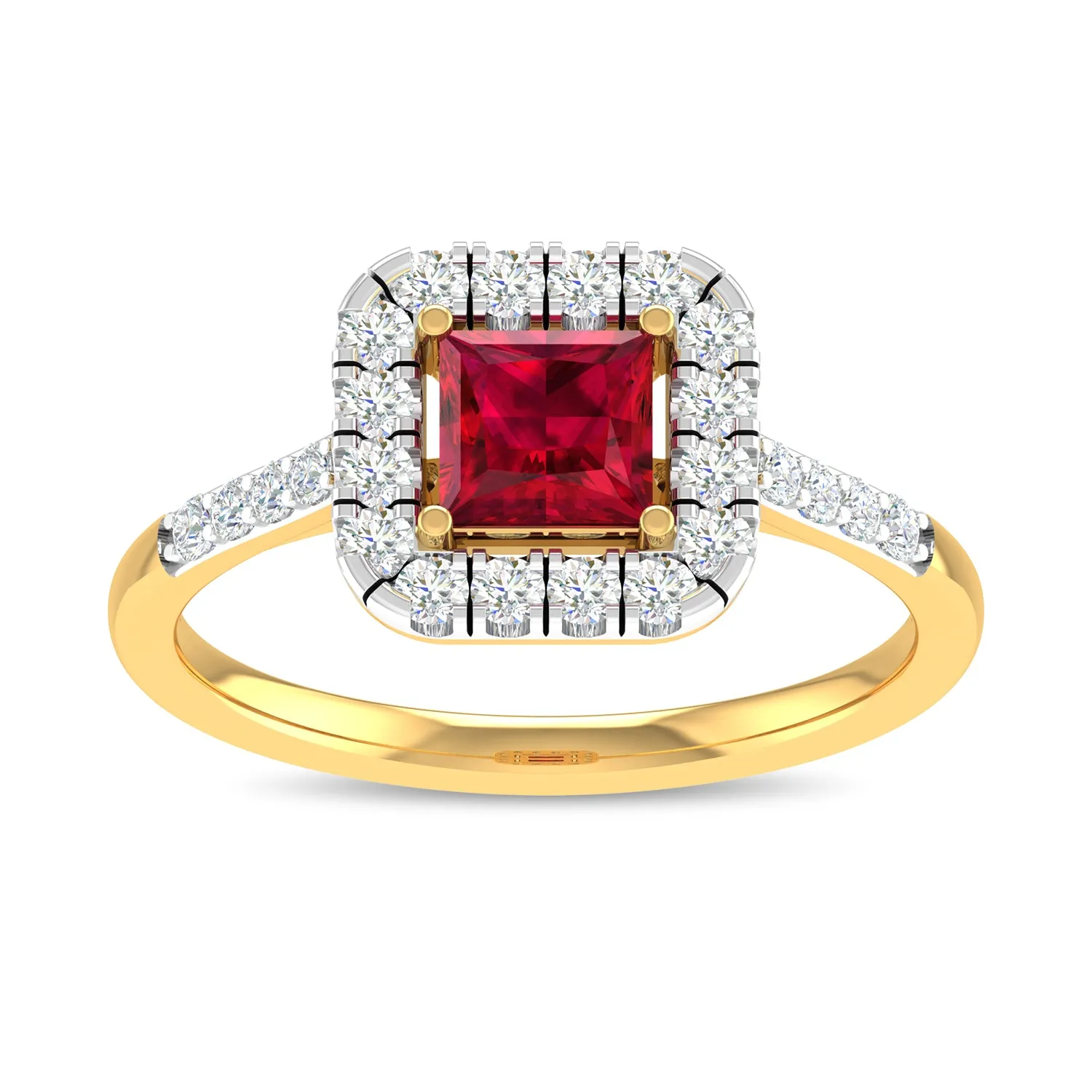 Cushion Ruby Ring