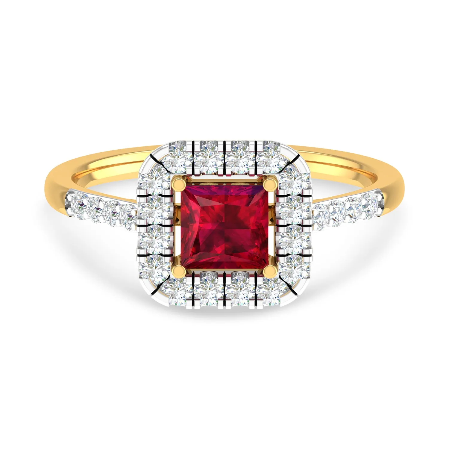 Cushion Ruby Ring