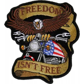 Daniel Smart Freedom Isn't Free, Patriotic Eagle Bike Embroidered Iron On Patch, 3.75 x 4.25 inches