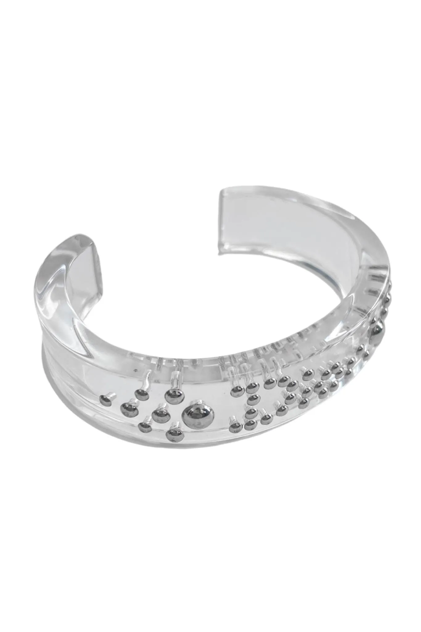 DIOR LUCITE BRACELET WITH SILVER STUDS