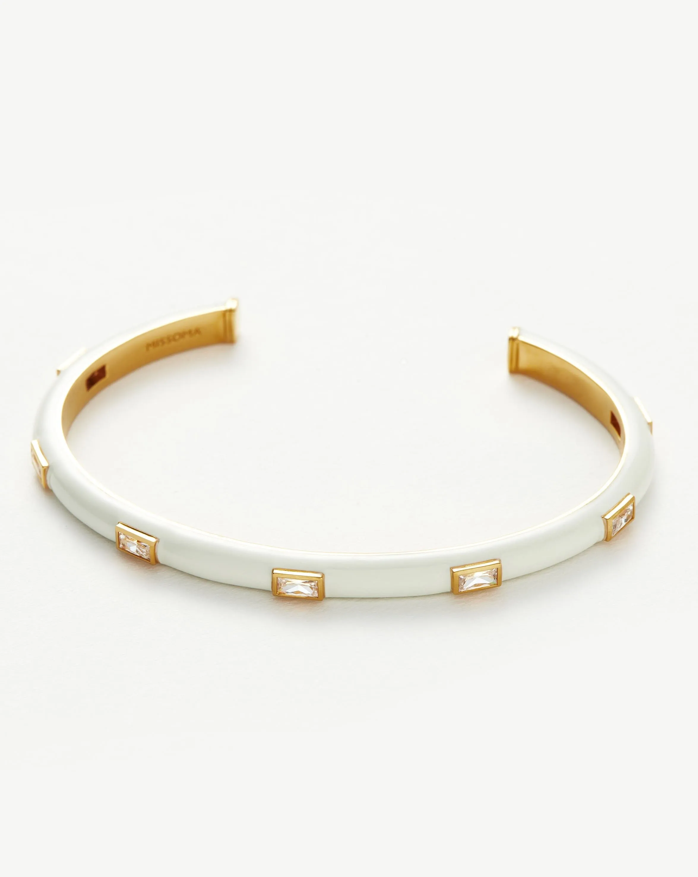 Enamel & Stone Cuff Bracelet