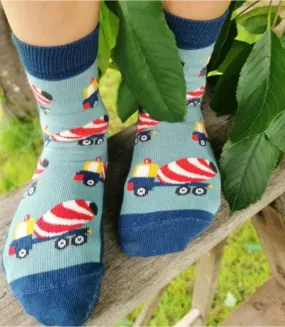 Fraeulein Prusselise Organic Cotton Ankle Socks CONCRETE TRUCK