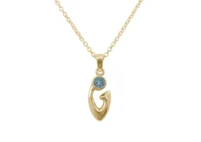 Free Form Gemstone Pendant, Yellow Gold