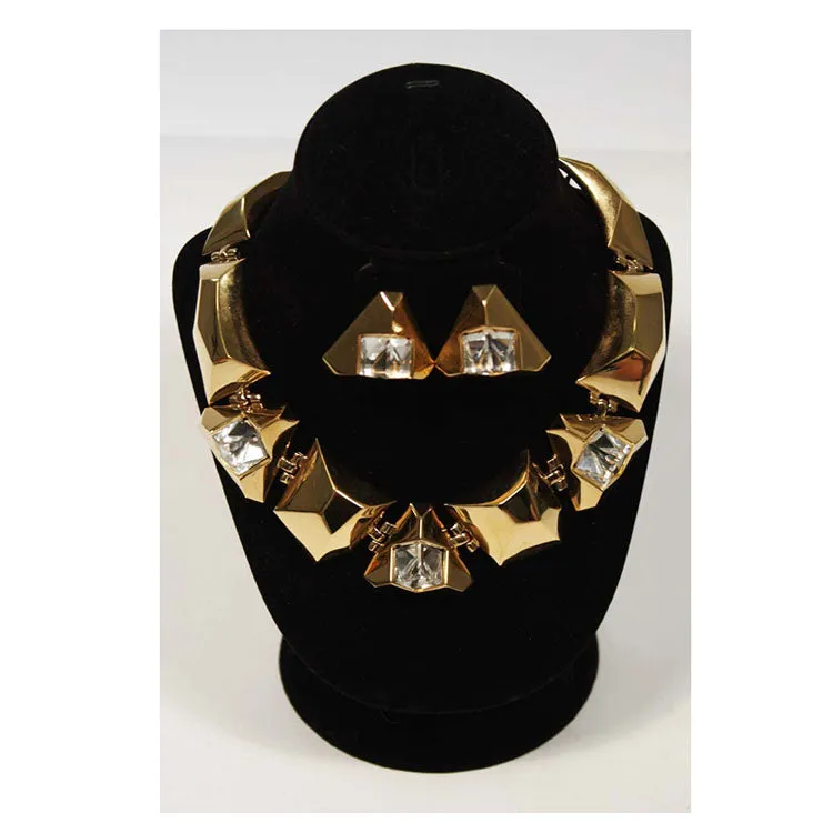 GIVENCHY Gold Tone Necklace with Matching Earrings