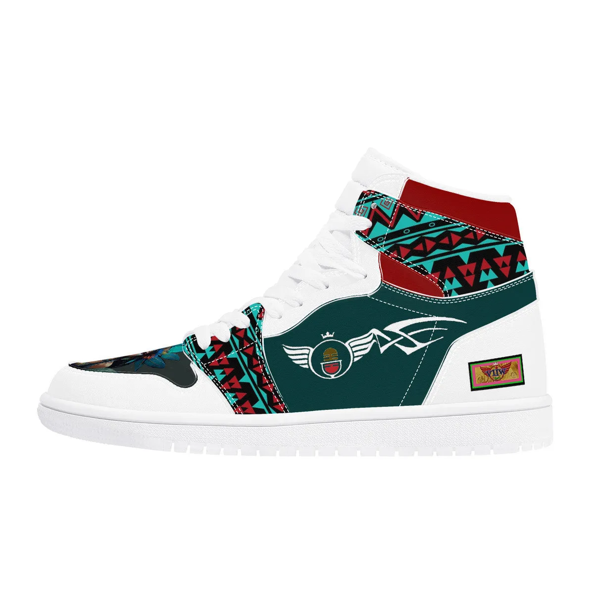 Gold Series Women Tribute Custom High Top  Green Sneaker