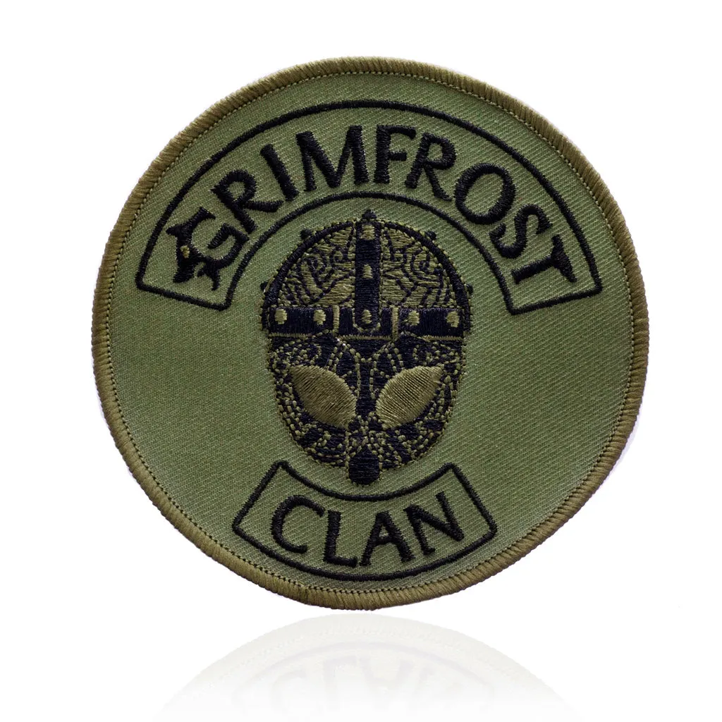 Grimfrost Clan Patch, Embroidered, Army Green