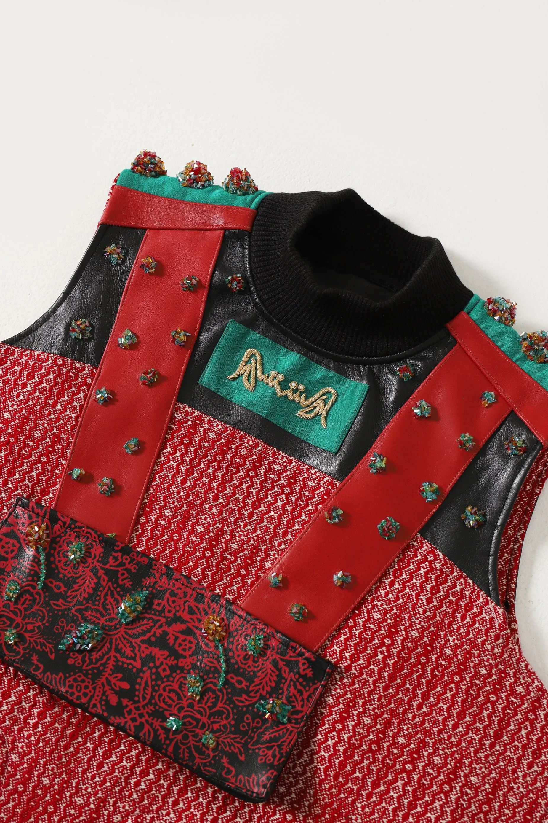 HAND EMBELLISHED LEATHER VEST