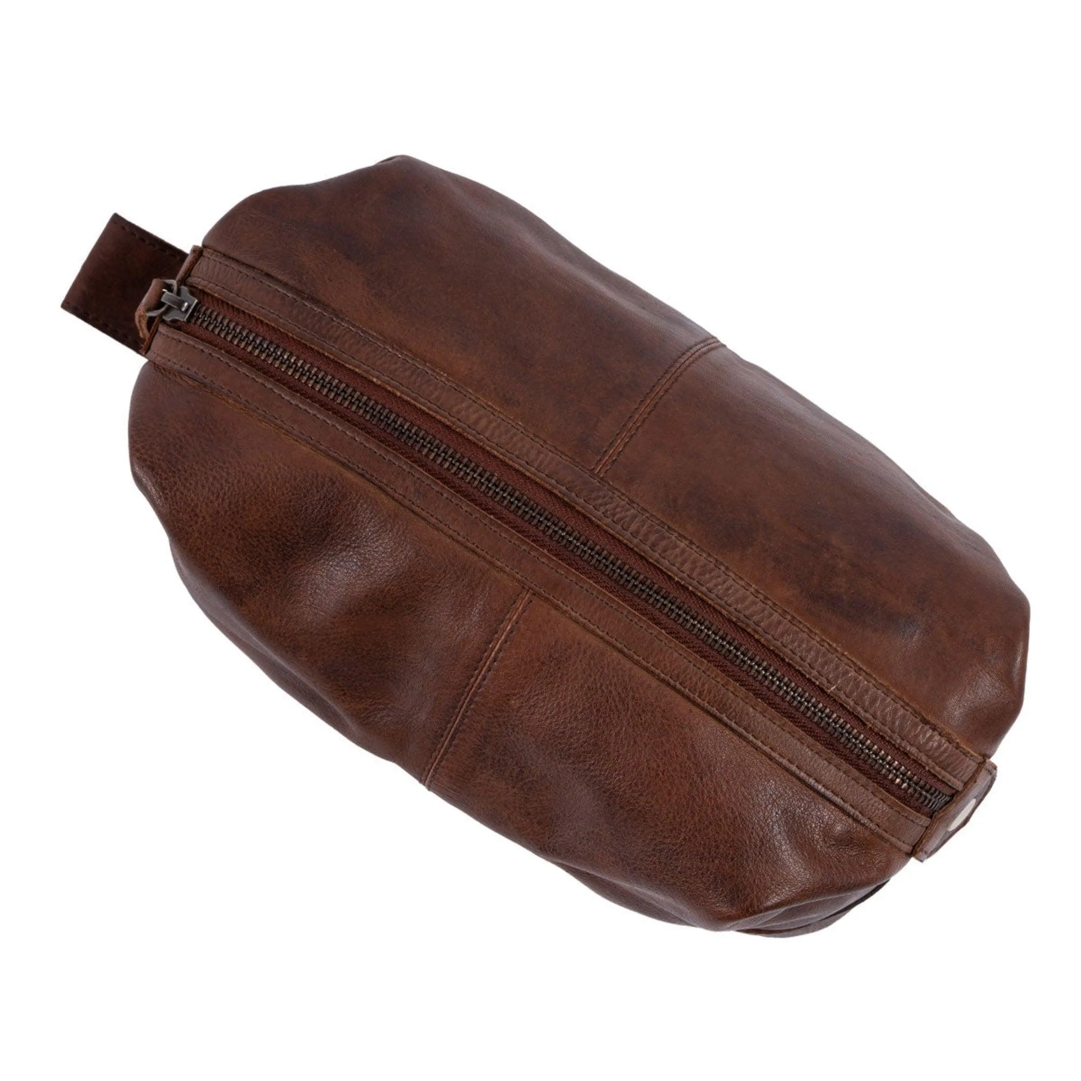 Handcrafted Leather Unisex Dopp Kit – Vintage Travel Toiletry and Shaving Bag for Men and Women