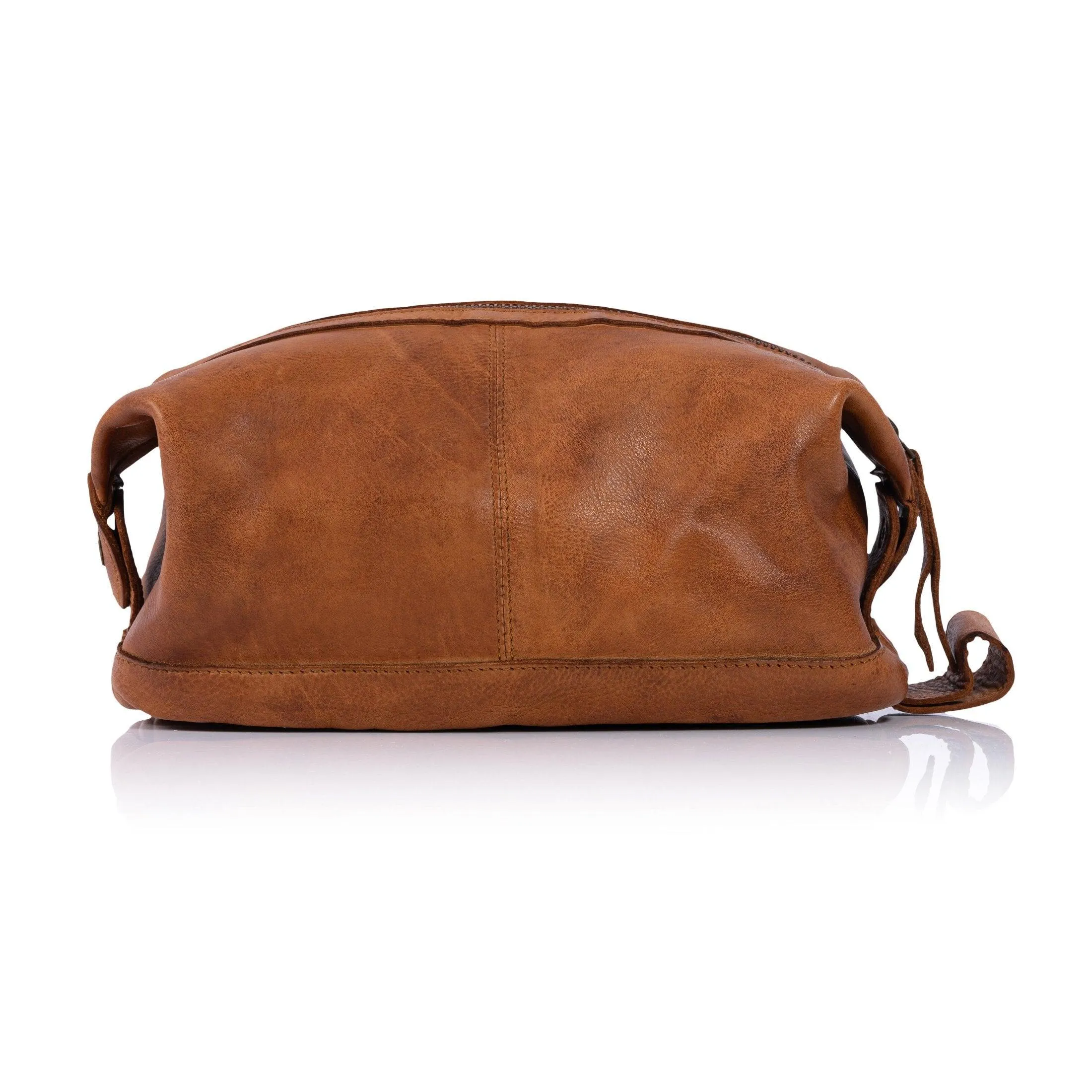 Handcrafted Leather Unisex Dopp Kit – Vintage Travel Toiletry and Shaving Bag for Men and Women