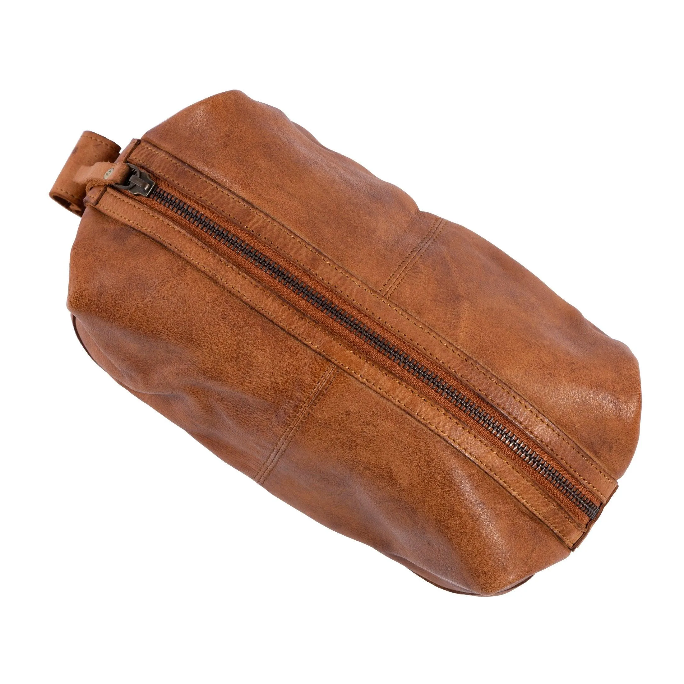 Handcrafted Leather Unisex Dopp Kit – Vintage Travel Toiletry and Shaving Bag for Men and Women