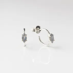 Labradorite Marquise Hoop Earrings