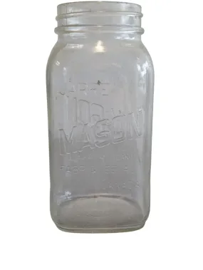 Large Clear Mason Jar - No Lid