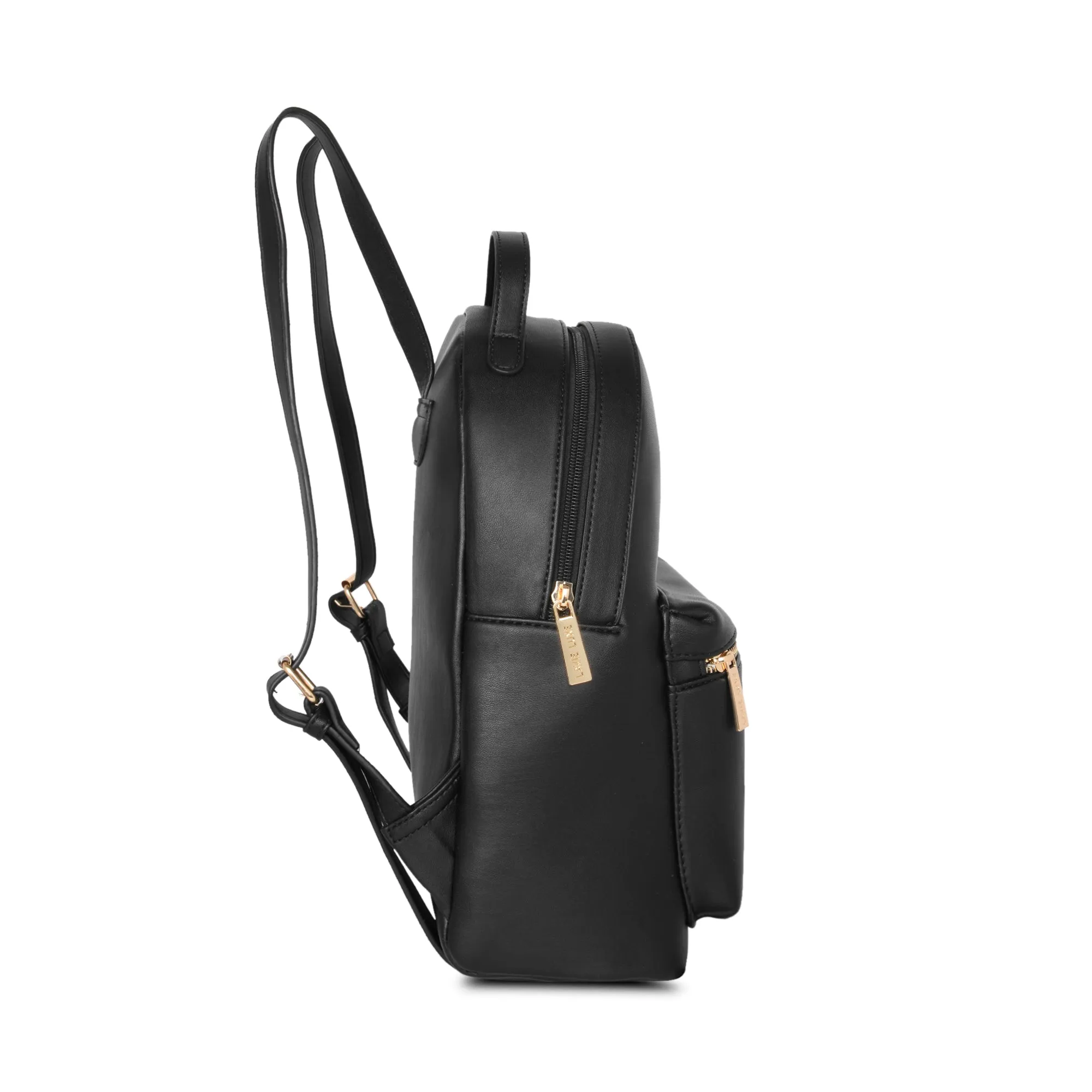 Lavie Luxe Black Medium Women's Waffle Girl's Backpack