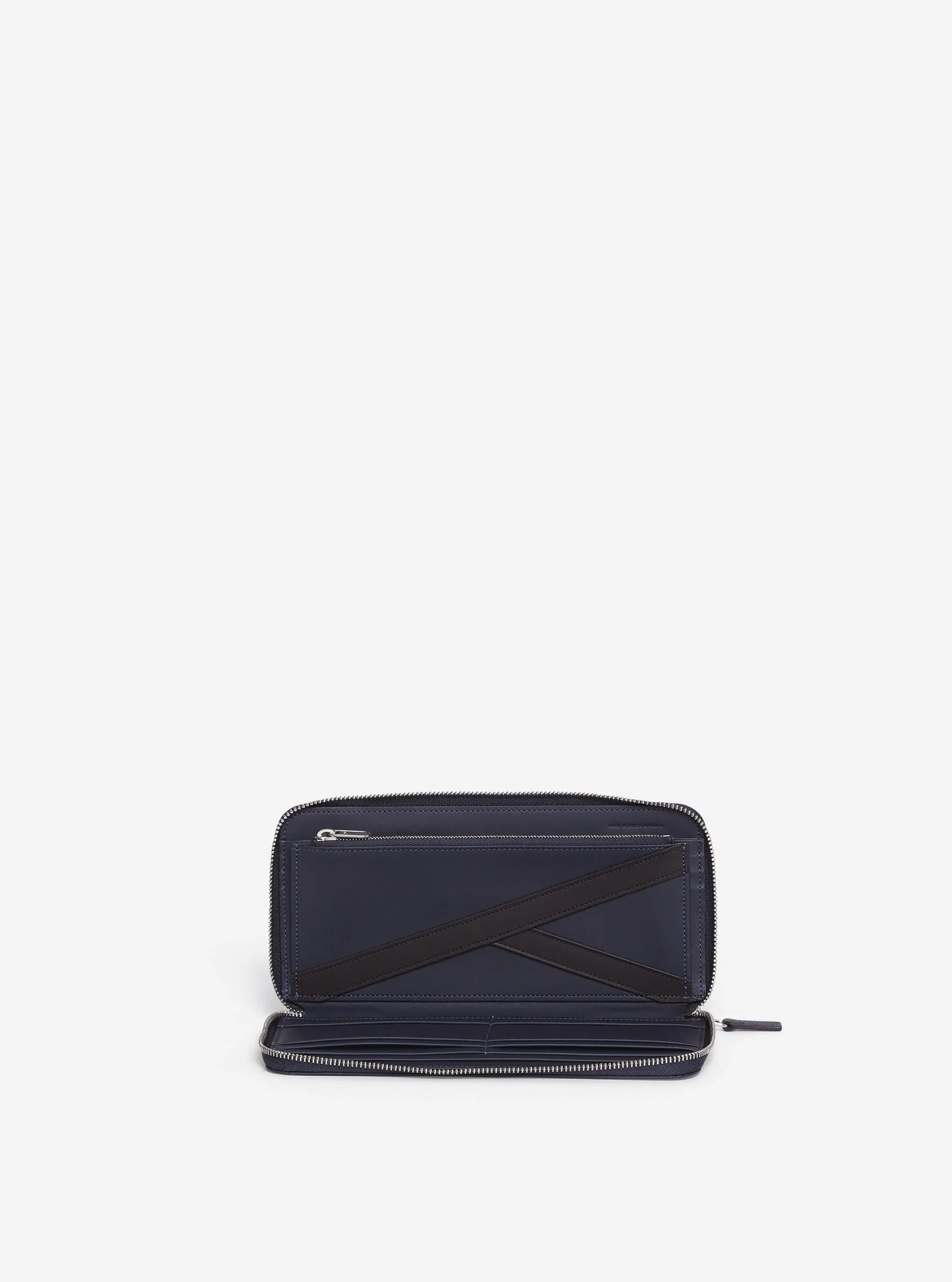 LEATHER WALLET "CM 46" IN NAVY